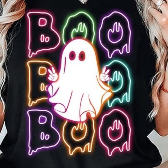 Neon Halloween Shirt, Neon sign tshirt, Halloween lover gift - Picture 3 of 3